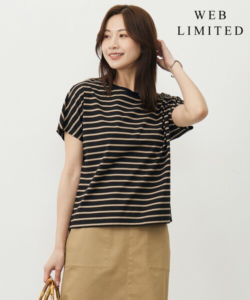 tシャツ 「WEB限定カラーあり・洗える」ULTIM天竺ボーダー カットソー レディース