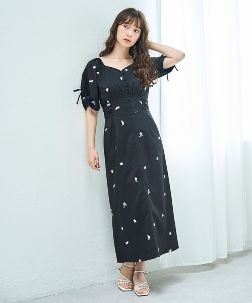 31 Sons de mode ワンピース 2025春夏新作 刺繍ボリューム袖