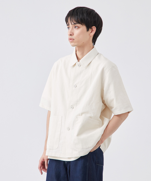 B.C STOCK シャツ 「SCI-SCI / 紙糸」バスケット 半袖
