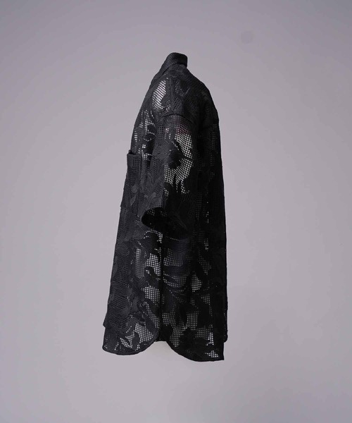 シャツ 「UNISEX」Mesh Flower Embroidery Prime-Over Short Sleeve Shirt/メッシュフラワーエン | MAISON SPECIAL | 10
