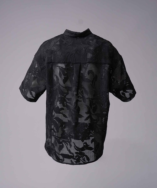 シャツ 「UNISEX」Mesh Flower Embroidery Prime-Over Short Sleeve Shirt/メッシュフラワーエン | MAISON SPECIAL | 11