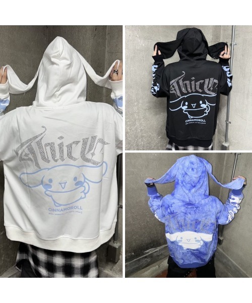 PSYNYXX パーカー PSYNYXX×シナモロールコラボZIPパーカー メンズ