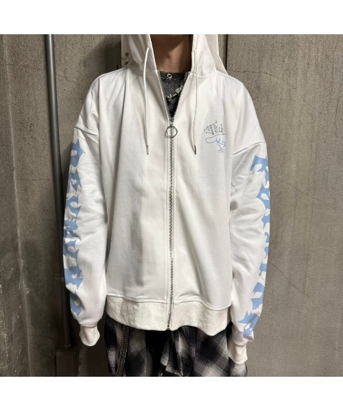 PSYNYXX パーカー PSYNYXX×シナモロールコラボZIPパーカー メンズ