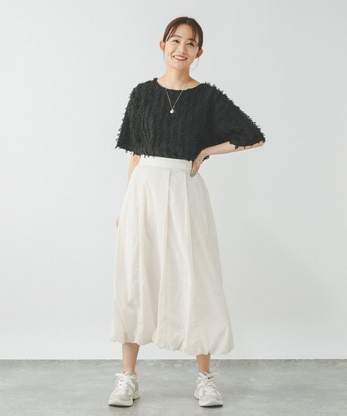 「GLOBAL WORK」 半袖カットソー LARGE アイボリー レディース
