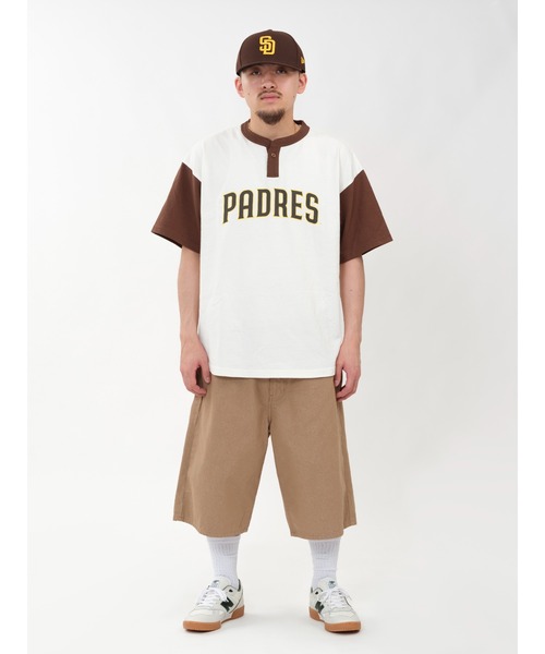 KEBOZ tシャツ × MLB SAN DIEGO PADRES ROUND HEM HENLEY NECK S/S TEE