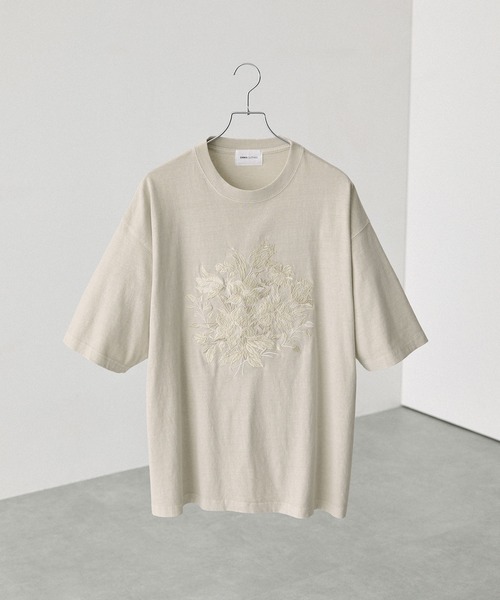 「EMMA CLOTHES」 半袖Tシャツ L グレイッシュベージュ メンズ