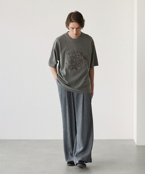 「EMMA CLOTHES」 半袖Tシャツ L グレイッシュベージュ メンズ