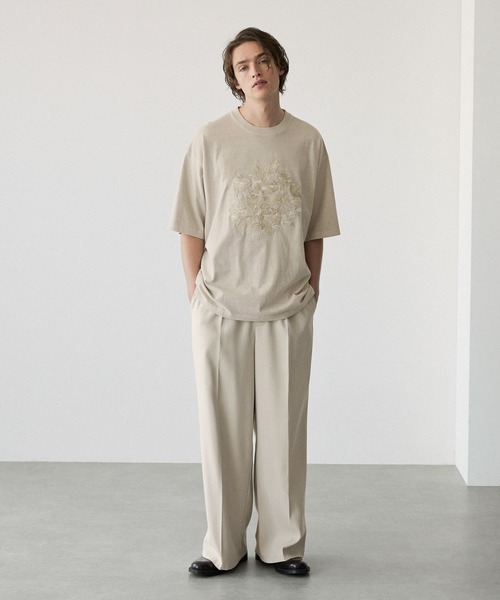 「EMMA CLOTHES」 半袖Tシャツ L グレイッシュベージュ メンズ