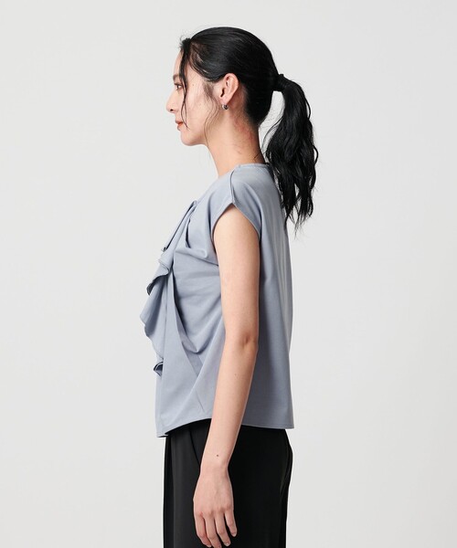 tシャツ 「WEB限定」ラッフルフレンチスリーブ プルオーバー -汗染み防止- レディース