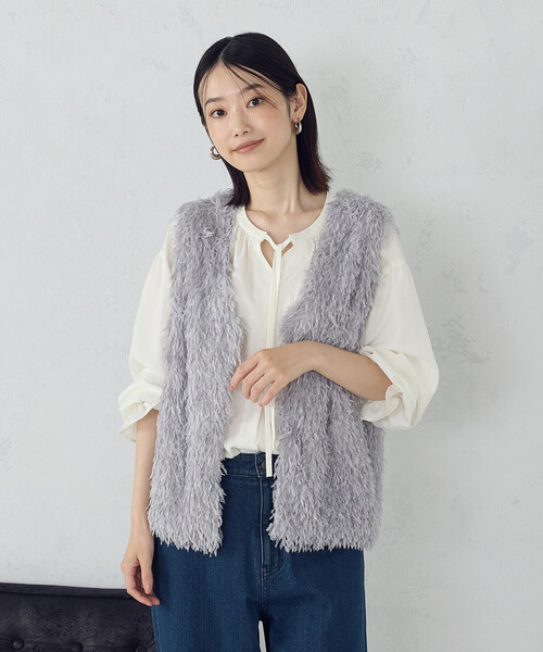 ベスト ジレ フリンジジレ レディース