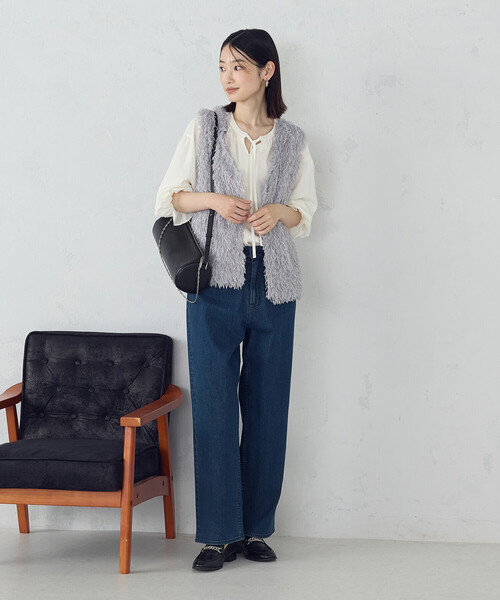 COMME CA ISM（コムサイズム） ベスト ジレ フリンジジレ レディース