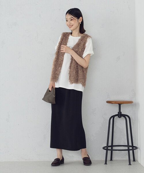 COMME CA ISM（コムサイズム） ベスト ジレ フリンジジレ レディース