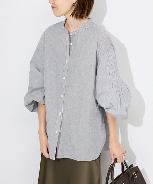 SLOBE IENA ブラウス シャツ ピンタックバルーンスリーブ
