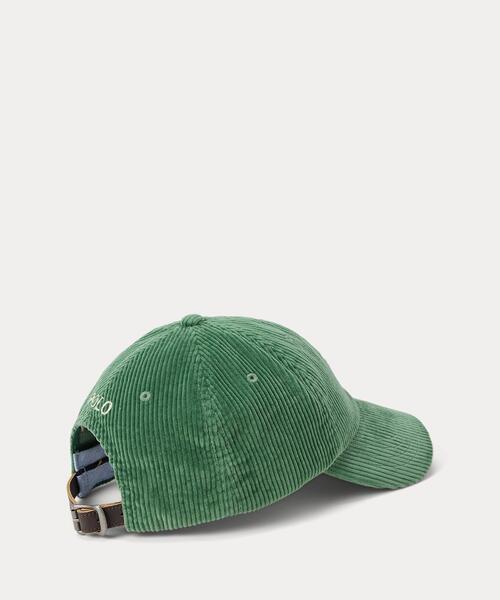 Polo Ralph Lauren コーデュロイキャップ レザー グリーン Polo Ralph Lauren コーデュロイキャップ レザー グリーン