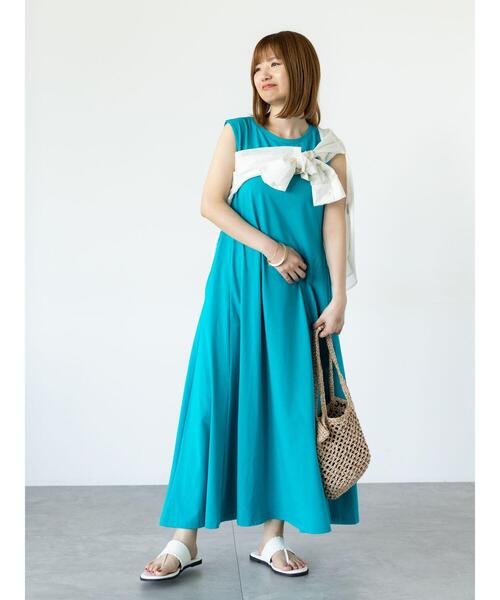 「Lugnoncure」 ノースリーブワンピース F ブラック レディース_画像6