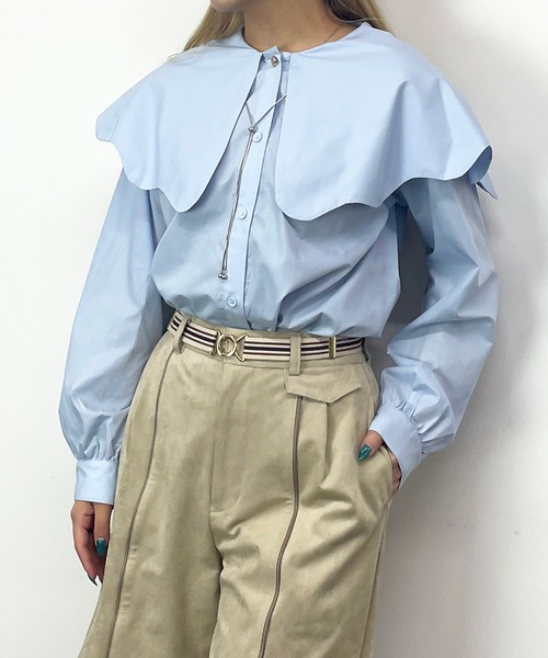 ビッグカラー　ブラウス ブラウス シャツ ビッグカラーブラウス レディース : ZOZOTOWN Yahoo