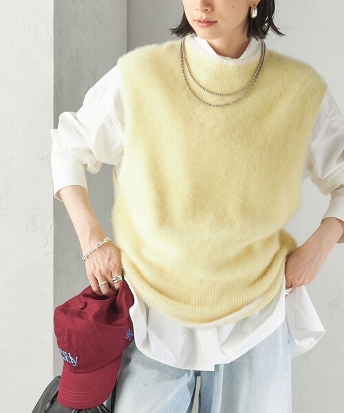 SHIPS（シップス） ベスト ジレ 杢フォックス カシミヤ ニット ベスト