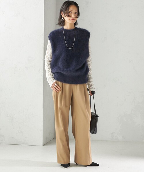 SHIPS（シップス） ベスト ジレ 杢フォックス カシミヤ ニット ベスト