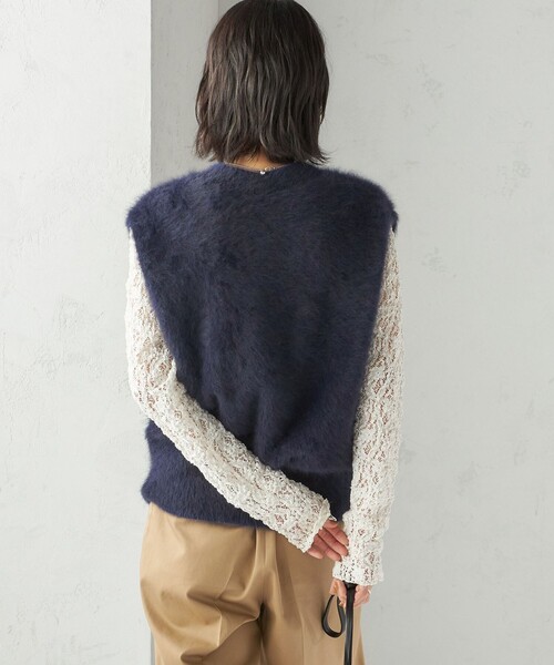 SHIPS（シップス） ベスト ジレ 杢フォックス カシミヤ ニット ベスト