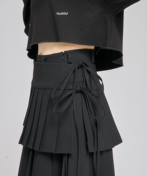 スカート 「Nora Lily」「elle」Middle Length Pleated Skirt