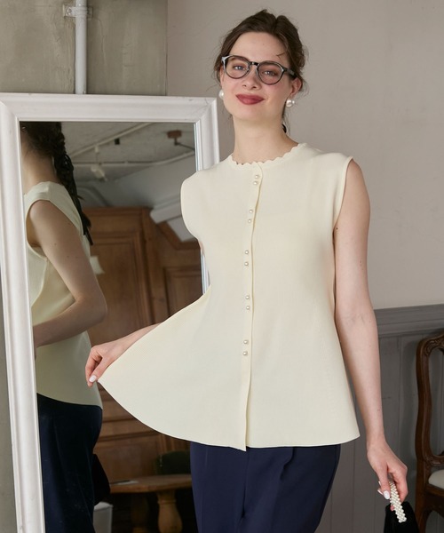 「BONLECILL noir」 ノースリーブニット FREE アイボリー レディース_画像4