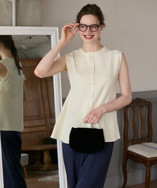 「BONLECILL noir」 ノースリーブニット FREE アイボリー レディース_画像6