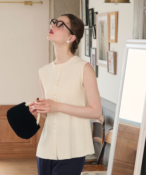 「BONLECILL noir」 ノースリーブニット FREE アイボリー レディース_画像7