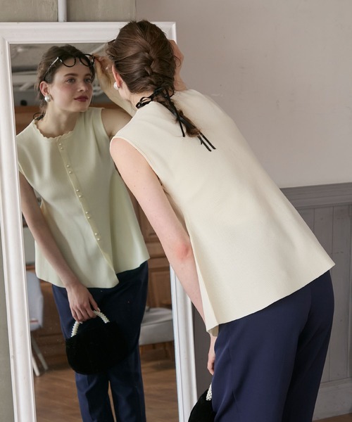 「BONLECILL noir」 ノースリーブニット FREE アイボリー レディース_画像8