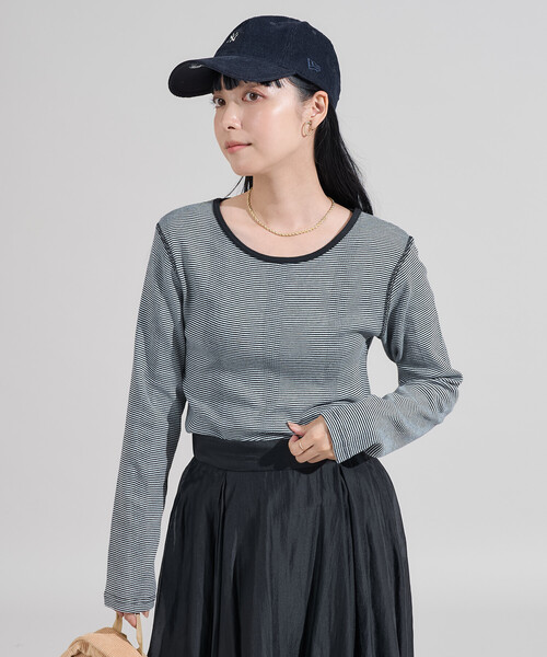 tシャツ 変形リブ ボーダー ロンT「限定展開」/細ピッチボーダー レディース | FREAK'S STORE | 15