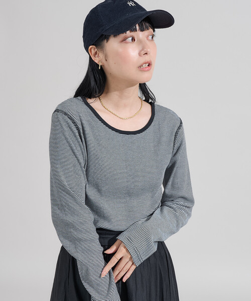 tシャツ 変形リブ ボーダー ロンT「限定展開」/細ピッチボーダー レディース | FREAK'S STORE | 18