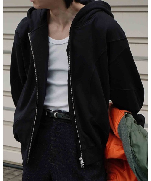 Noen 「Noen」 ジップアップパーカー LARGE ブラック メンズ