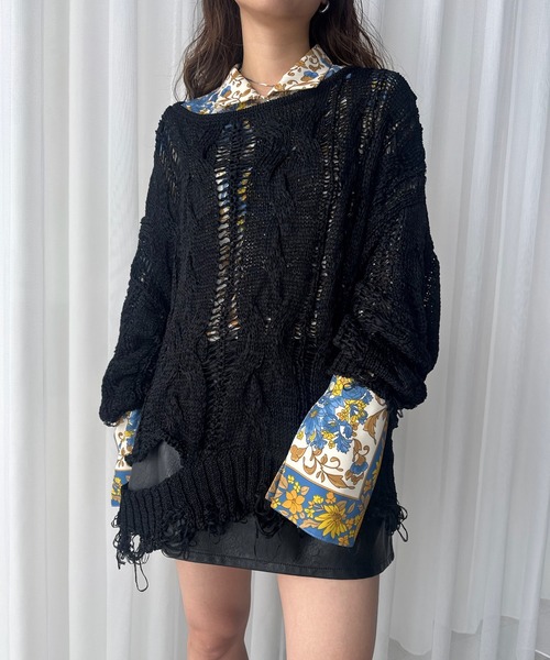 シャツ+ブラウス(長袖+七分) AMERI DAQHNE SCARF SHIRT DAQHNE SCARF SHIRT