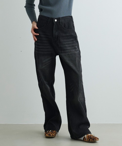 ジーンズ デニム デニムパンツ ヴィンテージウォッシュワイドデニム Vintage Wash Wide Denim レディース | Mirette | 03