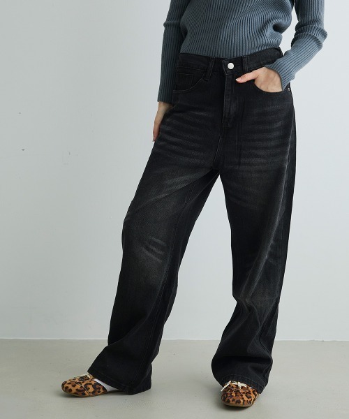 ジーンズ デニム デニムパンツ ヴィンテージウォッシュワイドデニム Vintage Wash Wide Denim レディース | Mirette | 06
