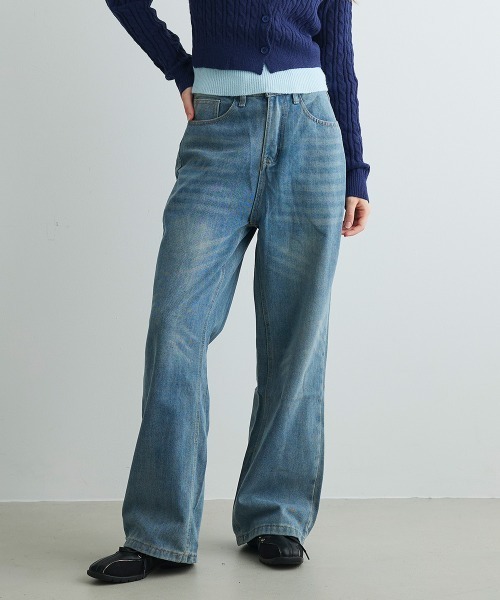 ジーンズ デニム デニムパンツ ヴィンテージウォッシュワイドデニム Vintage Wash Wide Denim レディース | Mirette | 18