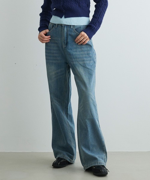 ジーンズ デニム デニムパンツ ヴィンテージウォッシュワイドデニム Vintage Wash Wide Denim レディース | Mirette | 19