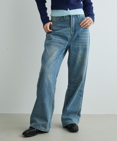 ジーンズ デニム デニムパンツ ヴィンテージウォッシュワイドデニム Vintage Wash Wide Denim レディース | Mirette | 20