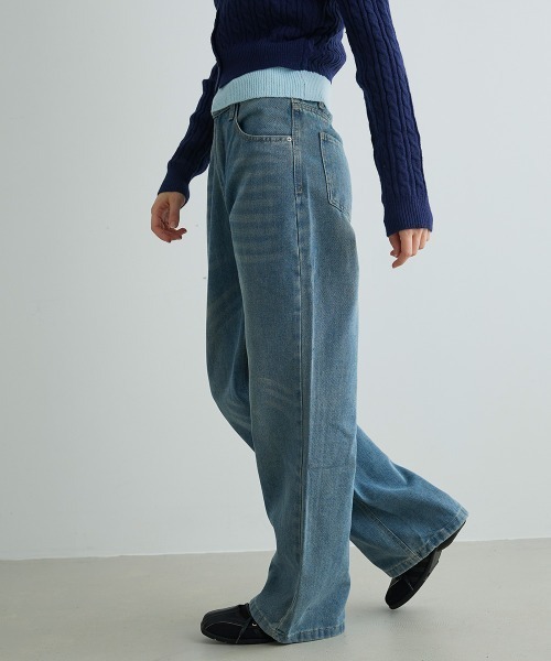 ジーンズ デニム デニムパンツ ヴィンテージウォッシュワイドデニム Vintage Wash Wide Denim レディース | Mirette | 21