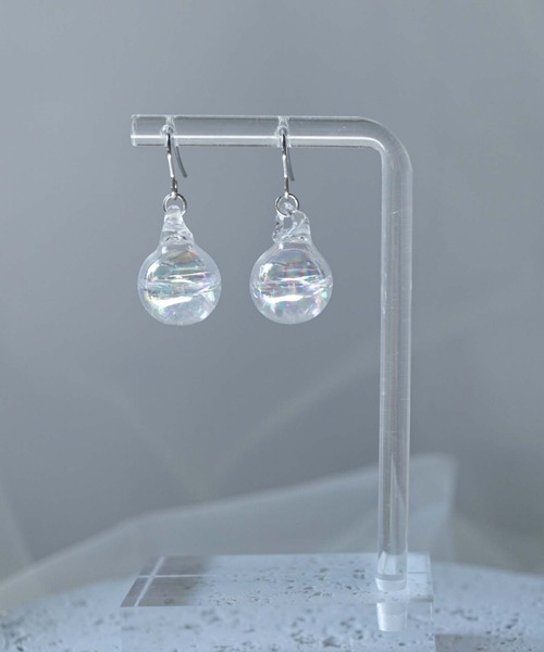 CERCA ピアス jolie minette/シンプル 水入りオーロラガラスドーム
