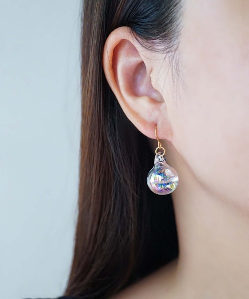 CERCA ピアス jolie minette/シンプル 水入りオーロラガラスドーム