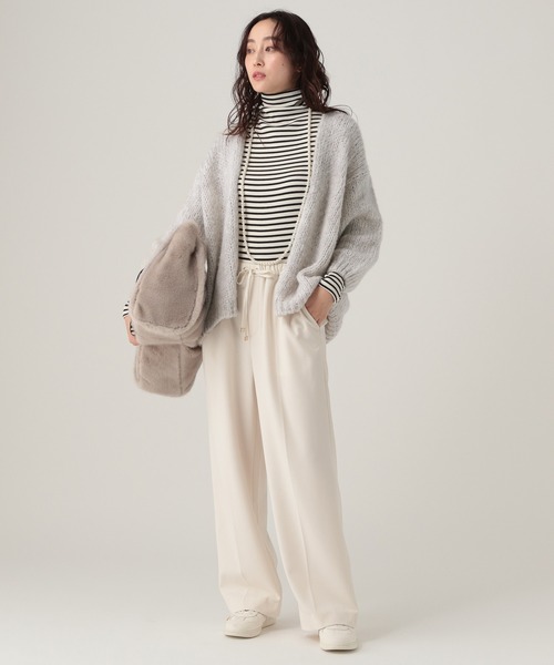 24年春物♡ルネ♡ロゴプレート付きロングカーディガンガウン♡34サイズ定価6万円 Elura（エルーラ） カーディガン ガウンモヘア混カーディガン/430927