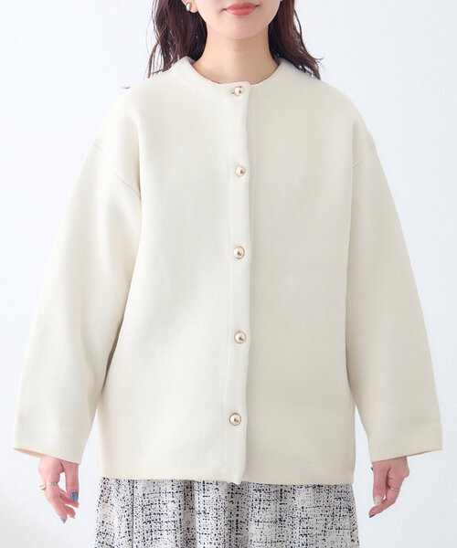 natural couture 「natural couture」 ニットカーディガン FREE ピンク