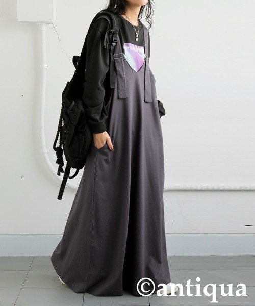 antiqua（アンティカ） ノースリーブワンピース ONESIZE ブラック