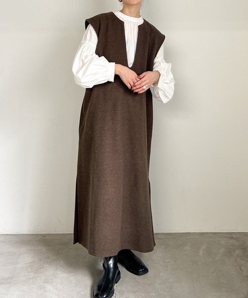 「select MOCA」 ノースリーブワンピース FREE イエロー レディース_画像2