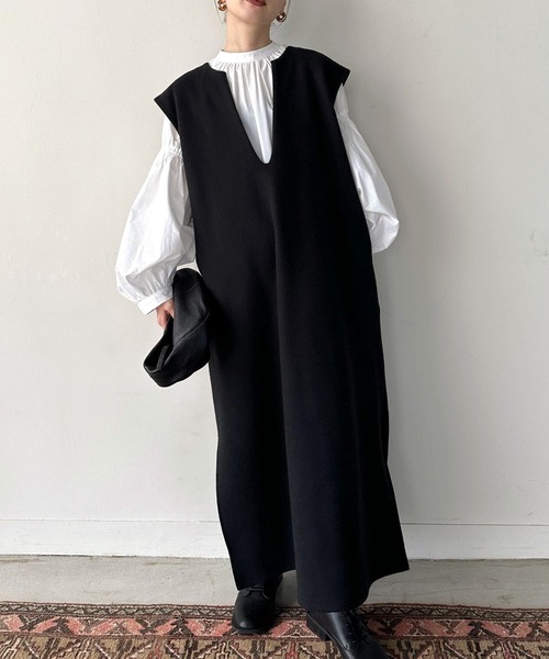 「select MOCA」 ノースリーブワンピース FREE イエロー レディース_画像4