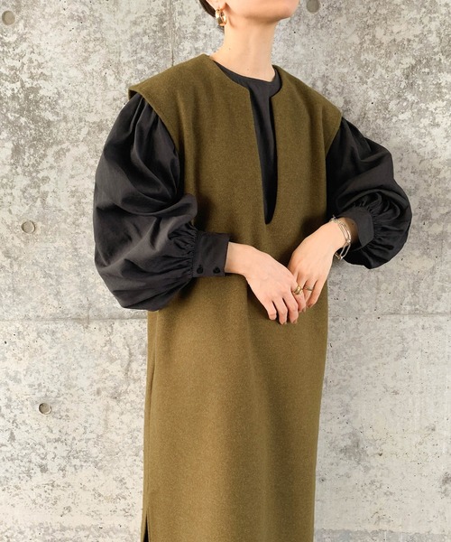 「select MOCA」 ノースリーブワンピース FREE イエロー レディース_画像7