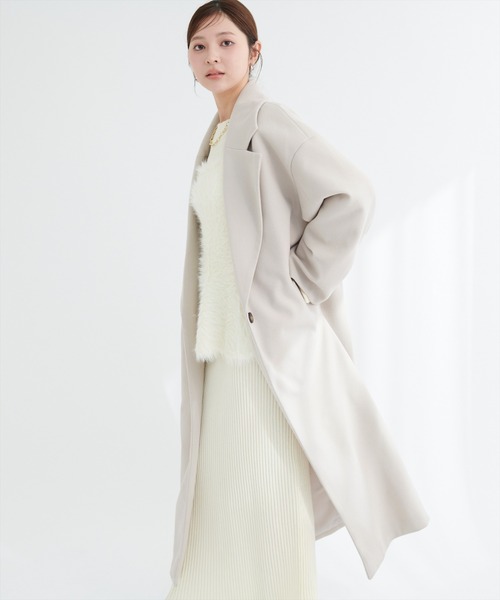 natural couture コート チェスターコート ニットモッサ袖タック