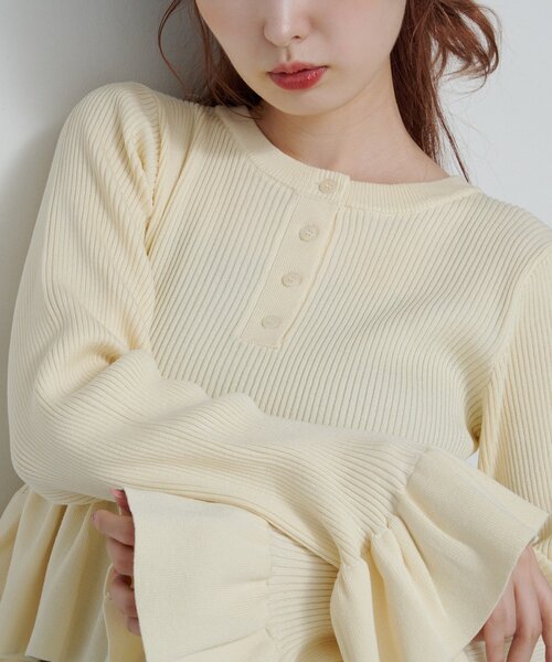 Kastane（カスタネ） ニット セーター 「ボーダ＆無地」ペプラム