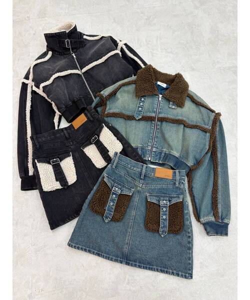 EVRIS（エヴリス） ブルゾン アウター デニムボアブルゾン