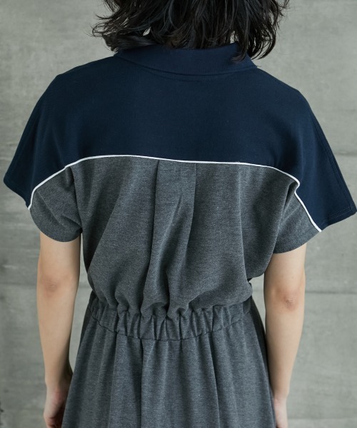 「GEVS.」 半袖ワンピース 4L ブラック レディース_画像3